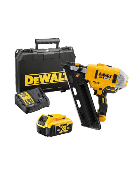Cloueur charpente + Batteries 18v 5ah + Chargeur + Coffret TSTAK Dewalt
