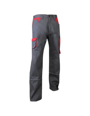 Pantalon t50 lin gris/rouge 280gr/m2