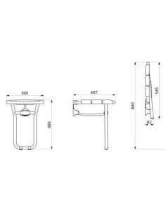 Delabie  siege de douche relev alu blc 2
