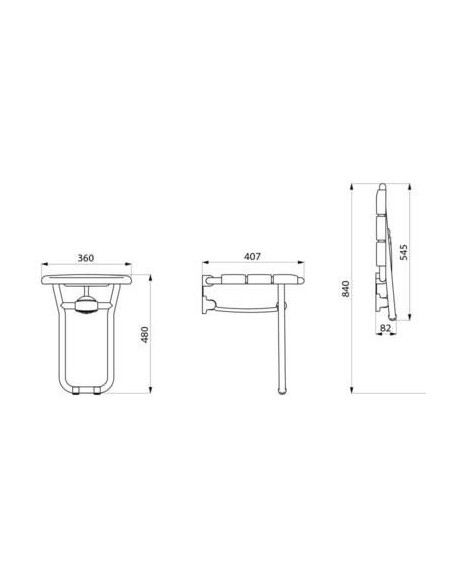 Delabie  siege de douche relev alu blc