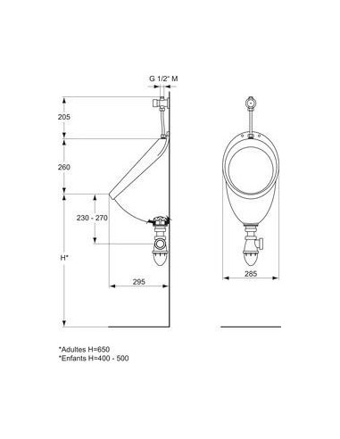 Pack urinoir applique porcher