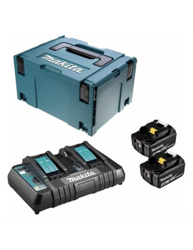 Pack 2 batterie 5ah+chargeur double Makita