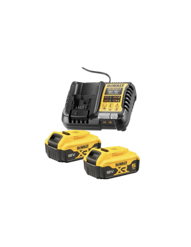 Pack 2 batteries Dewalt XR 18v 5ah Li-Ion+chargeur