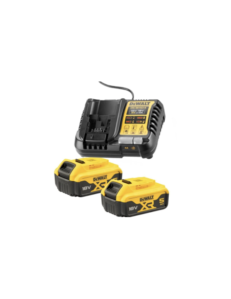 Pack 2 batteries Dewalt XR 18v 5ah Li-Ion+chargeur