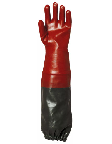 Gants Eurochem t10 pvc long 65cm marron/vert