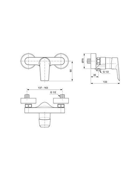 Tesi mitigeur douche mural chr