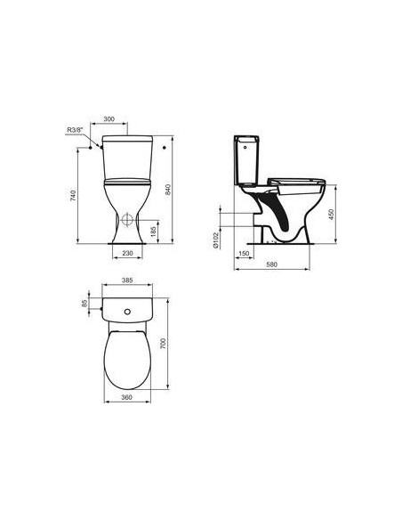 Pack wc ulysse 3l/6l rehausse Pack wc ulysse 3l/6l rehausse