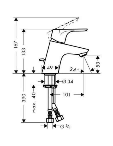 Hg focus 70 coolstart mitigeur lav