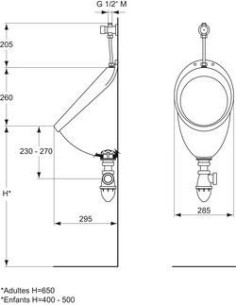 Alimentation pour urinoir applique 2