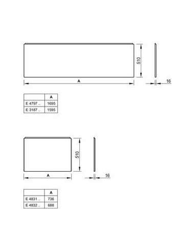 Unilux tablier frontal 170cm