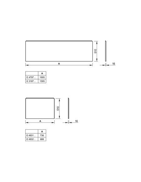 Unilux tablier frontal 170cm