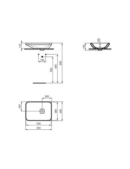 Tonic ii vasque a pos asym 55x40 blanc
