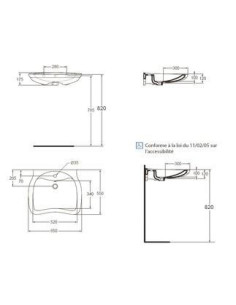 Collectivite lavabo matura  65x55cm 2