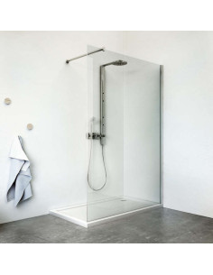 ROTH PAROI DOUCHE  80CM VERRE 8MM + BARRE 1,2M