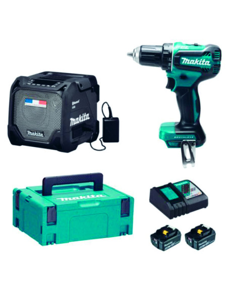 Makita perceuse  ddf485rtj +enceinte dmr202b
